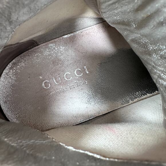 Gucci Coda GG Imprime Monogram Shoes Men’s 7.5 G Silver High Top Lace Sneakers - Picture 16 of 16